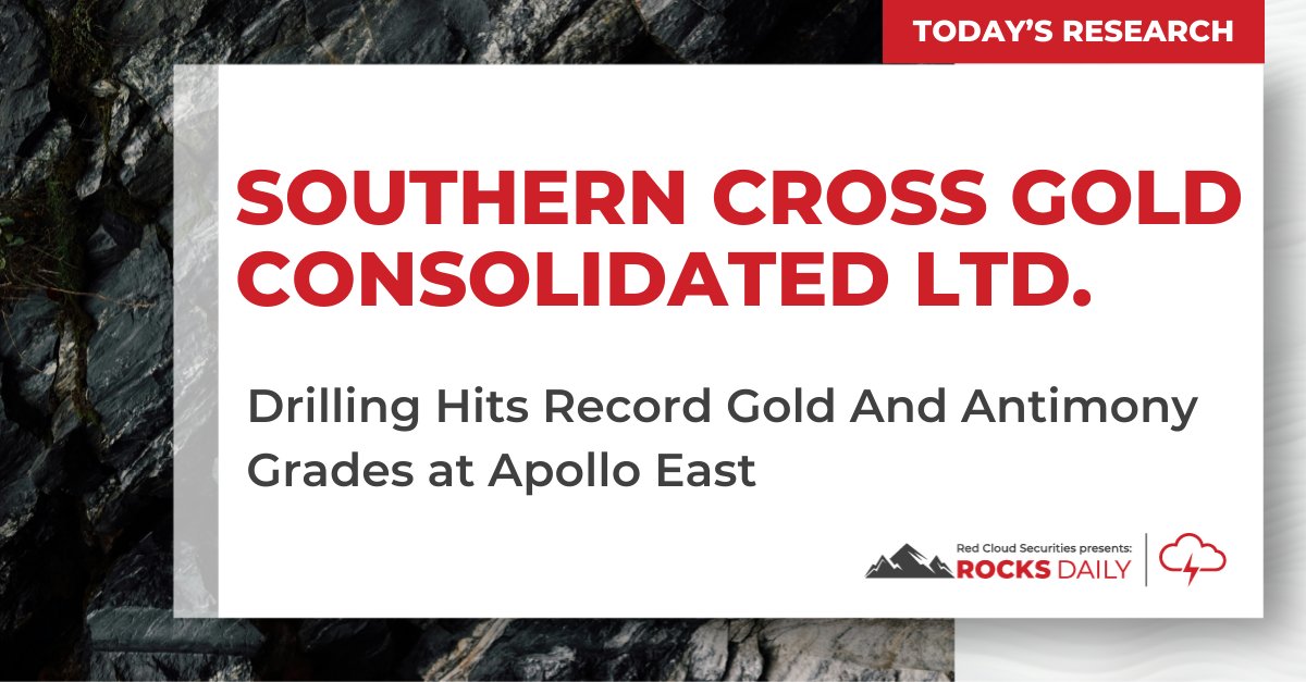 .<a href="/SXGConsolidated/">Southern Cross Gold Consolidated Ltd</a> announced assays from four diamond holes, completed at the Apollo and Apollo East prospects of its Sunday Creek Au-Sb project. Drilling intersected the highest ever Au and Sb grades at Apollo East, and extended mineralization by 75m to the east and 115m down