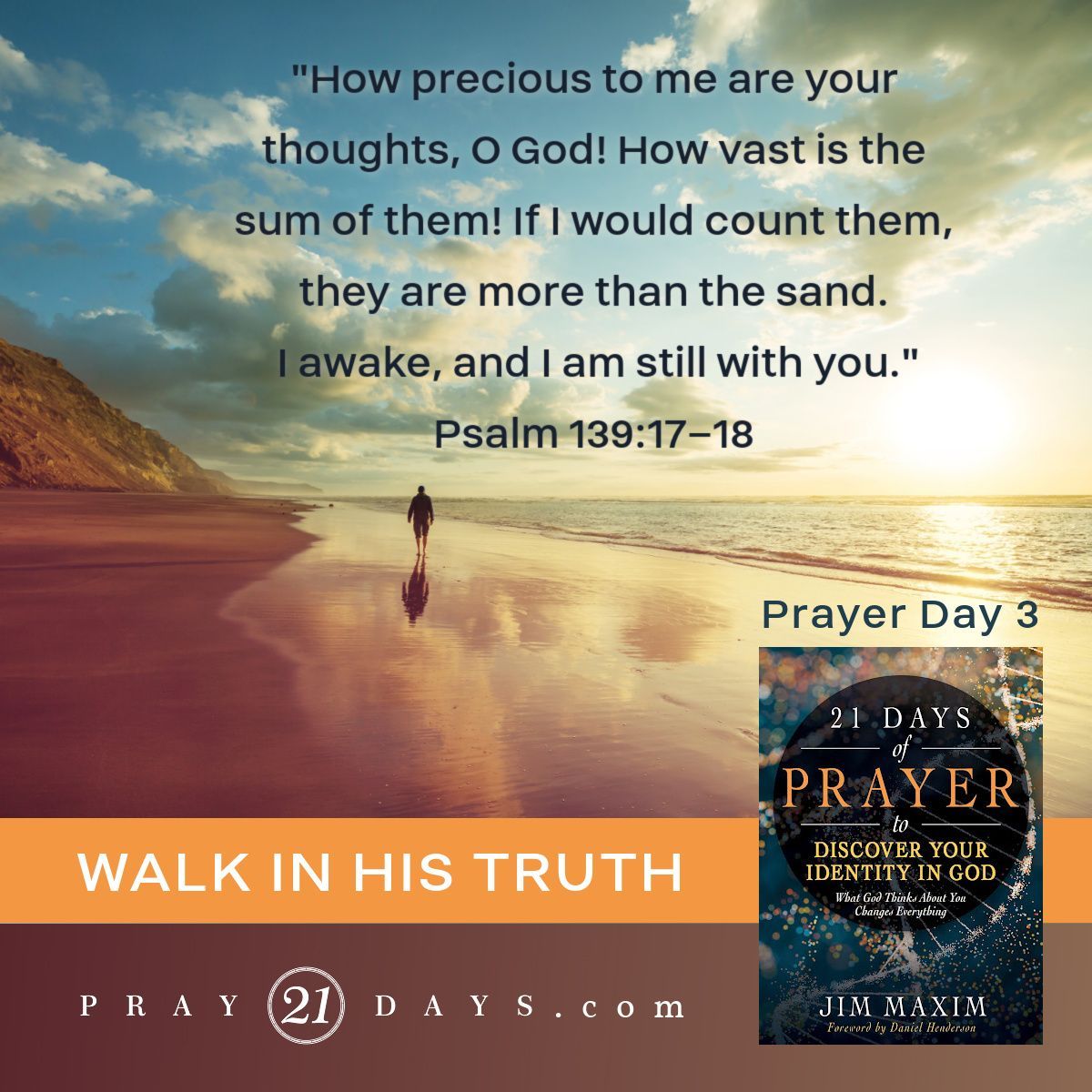 Acts413Amen's tweet image. 21 Days of Prayer to Discover Your Identity in God - Prayer Day 3 
Have you thought about how many thoughts God has and that you are among God’s thoughts? 
#PrayScripture #DailyPrayer #PrayerDevotional