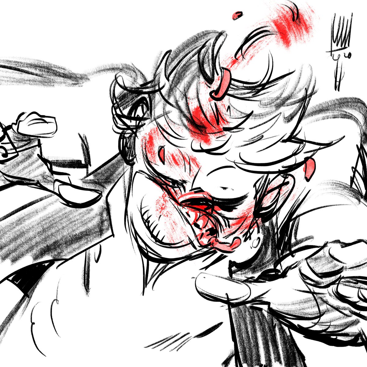 Old sketches. (Procreate) 
Back in 2020 I had a lot on my nerves.

Sketching kept me sane. Part 2.
#arttherapy🎨 #red #fist #sketch #digitalart