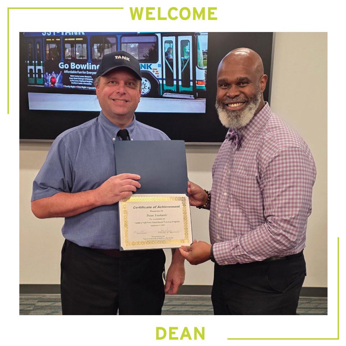 tankbus's tweet image. We’re back to celebrate the graduation of our 3 newest operators; Angela, Dean and Destiny 🥳 Please join us in welcoming them to the TANK team 🚌 #TANKBus #TeamTANK #JoinOurTeam