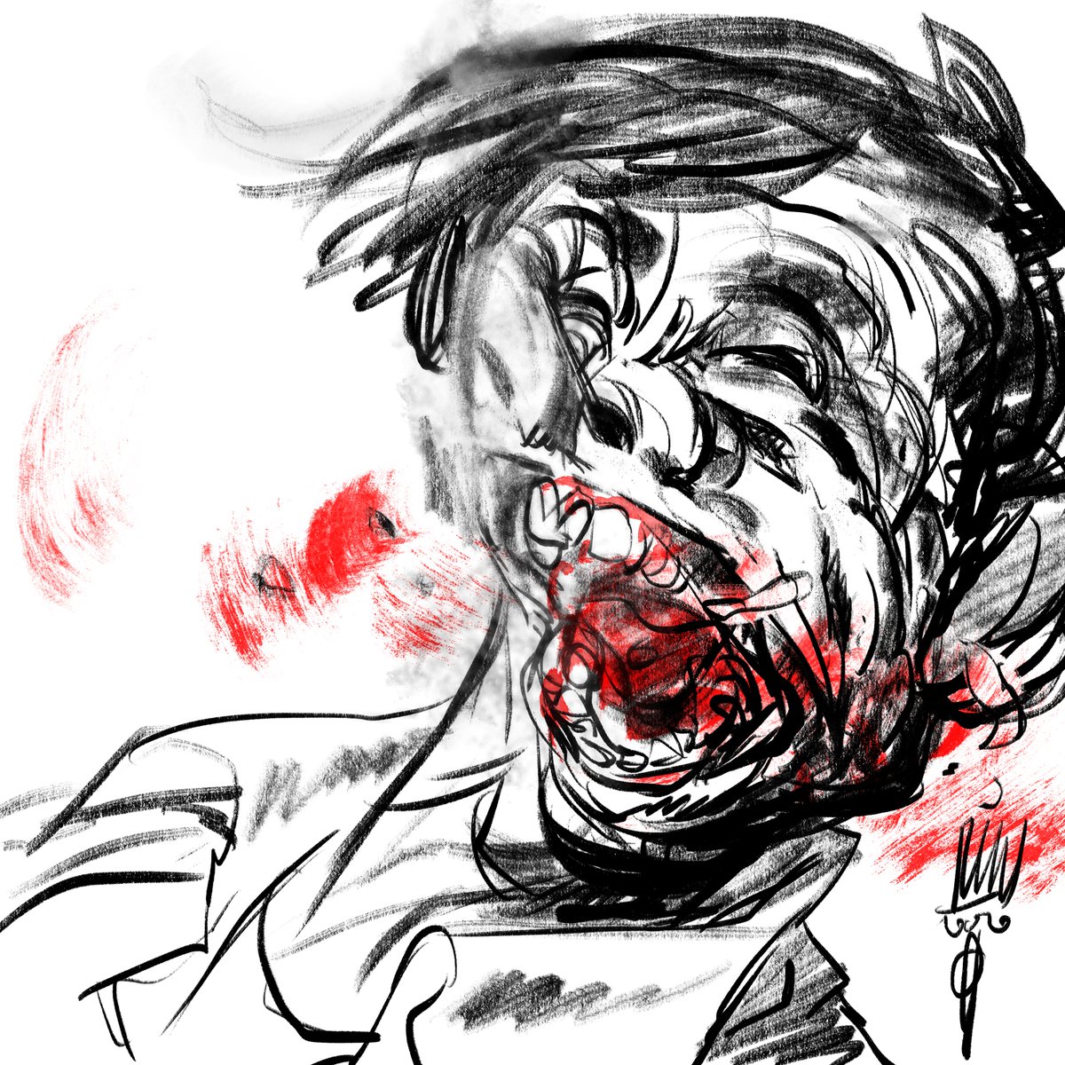 Old sketches. (Procreate)
Back in 2020 I had a lot on my nerves.

Sketching kept me sane. Part 5.
#arttherapy🎨 #red #fist #sketch #digitalart