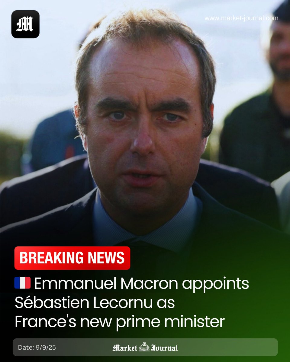 🇫🇷 Emmanuel Macron appoints Sébastien Lecornu as France's new prime minister.

#France #Sébastien #PM #Geopolitics