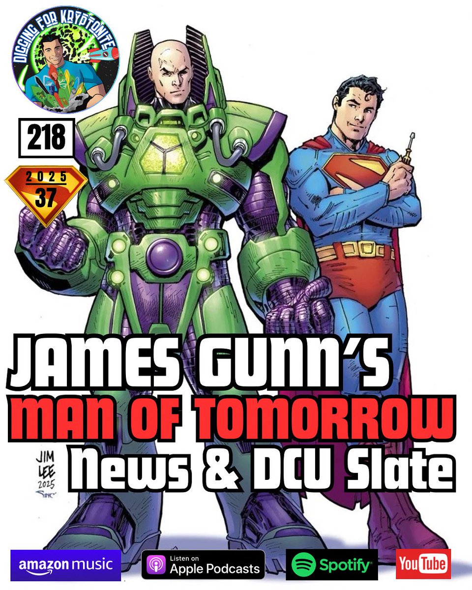 diggingforkrpod's tweet photo. 🍿 NEW EP! Come for the #Superman MAN OF TOMORROW reactions, stay for the survey of #JamesGunn’s original DCU slate as announced in January 2023. @alwaysmallville joins me to break it all down. 🎧 NOW!

Jeph Loeb interview in 1 week! https://t.co/lHOEAvd0m2