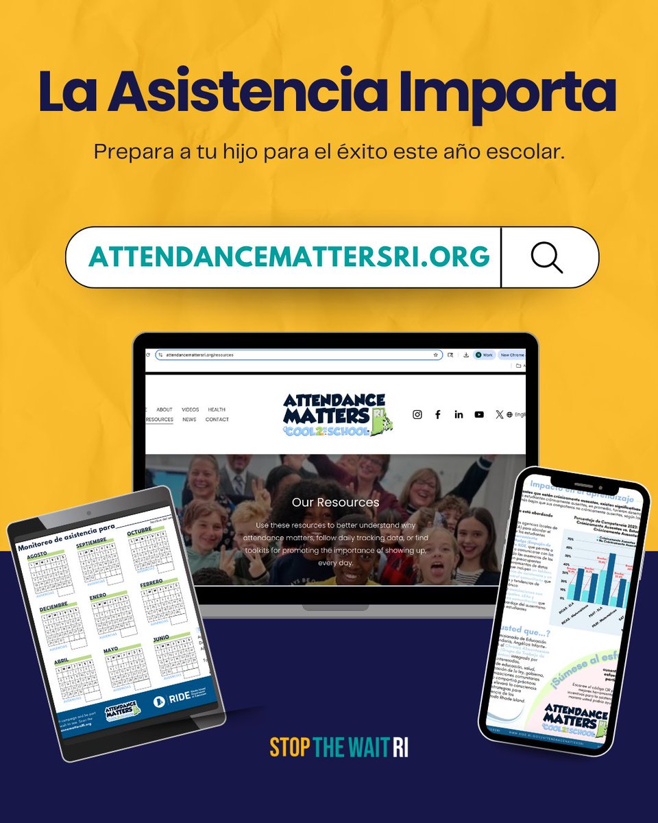 attendancemattersri.org/resources has a toolkit💡packed with resources &amp; easy-to-use attendance trackers to set your child up for success

#AttendanceMattersRI tiene una guía💡con recursos y calendarios fáciles de usar para llevar un registro de la asistencia y asegurar el éxito de tu hijo