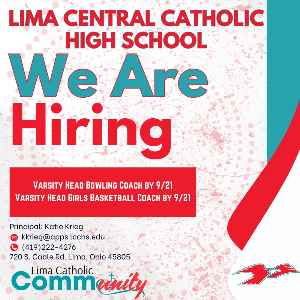 LCC has the following openings, click the link for the descriptions, lcchs.edu/page/job-posti….