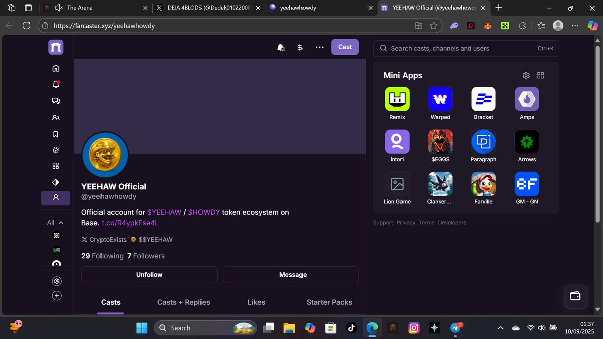 Dedek0102200's tweet photo. @CryptoExists @zora @farcaster_xyz DONE ALL TASK KING  $YEEHAW
FARCASTER : sincannn (@dedek001) on Farcaster ZORA :@Seiyan 

0x7d788d5fd308c3c3a12d42f2e217af03ff5af6ea https://t.co/0kX6Pz3FxZ