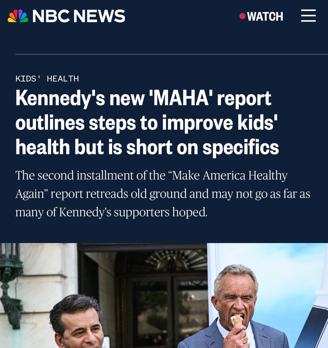 Here’s some specifics <a href="/NBCNews/">NBC News</a> 

This is the most sweeping public health reform agenda in modern American history. 

Specifics include:

Chronic Disease Prevention Policies Undeway:
✅Reforming Dietary Guidelines for Americans (DGAs)
✅ Post Market Review of Chemical Additives in