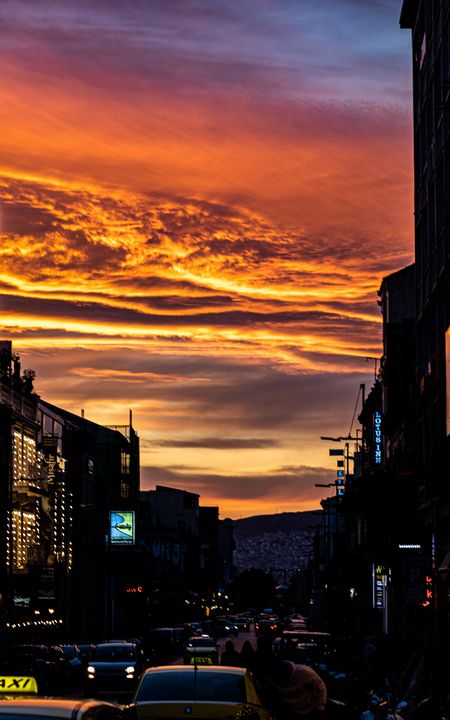 NLathiotakis's tweet photo. Art of the Day! ""Athenian fiery evenings"". Buy at: https://t.co/fplAKVZbJN https://t.co/wgy0txzc6i
