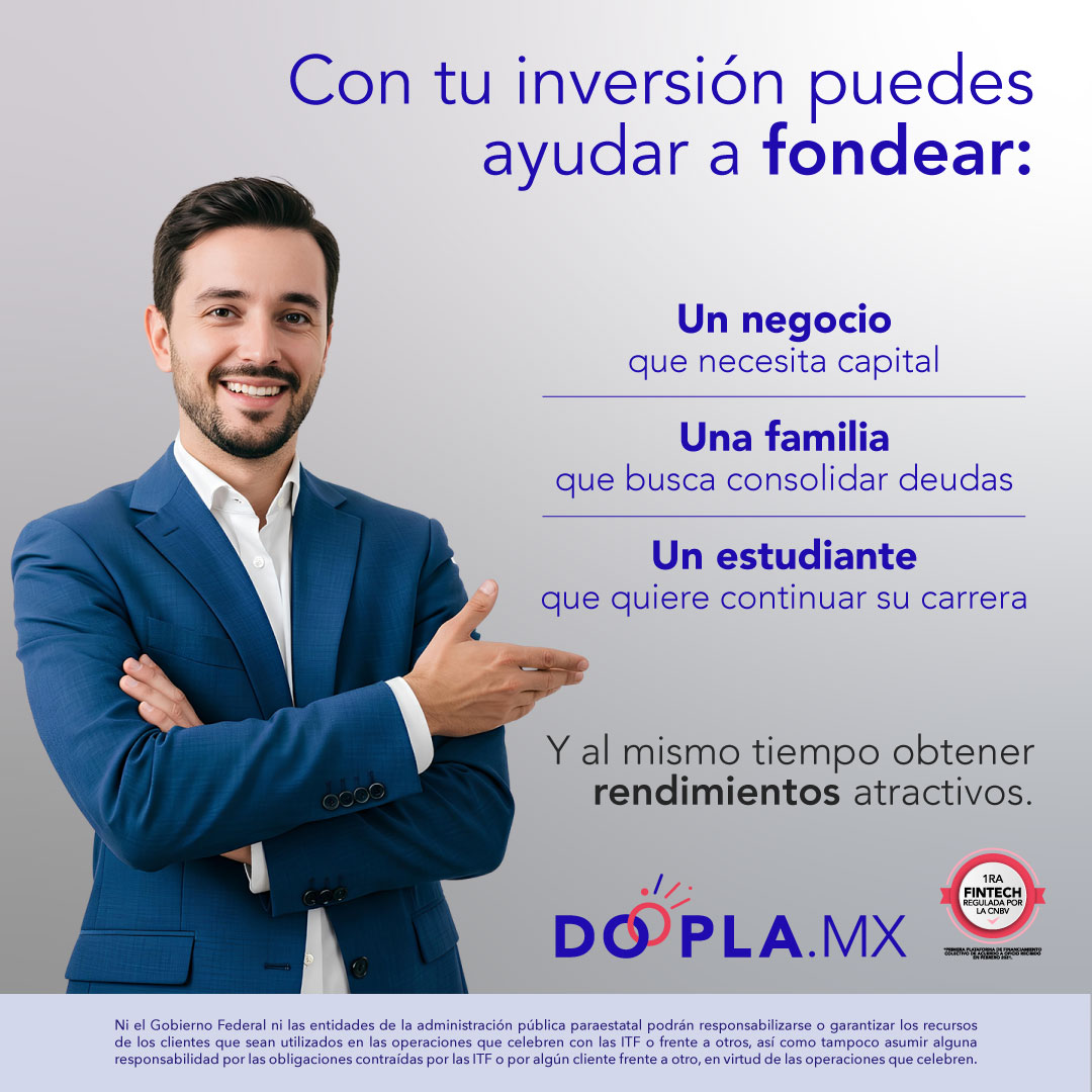 Genera ganancias ayudando a otros. 🤝 Únete a Doopla: doopla.mx
#EligeDooplaMX #TuMejorInversión