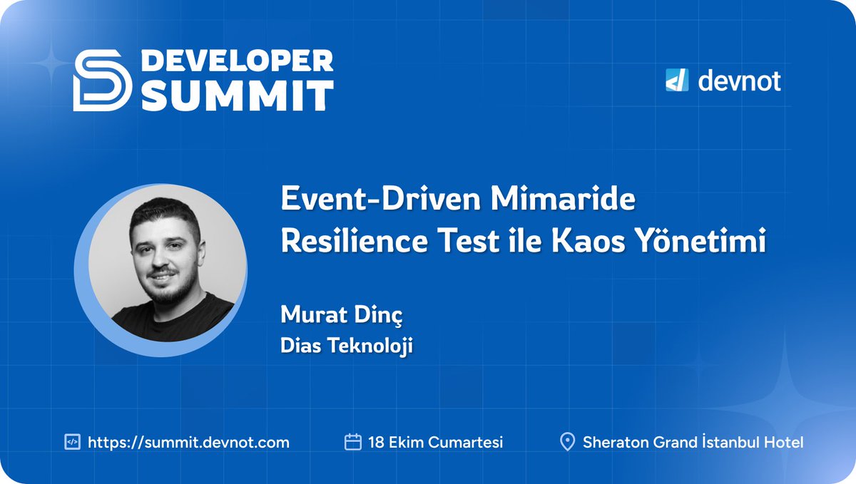 Murat Dinç 18 Ekim'de Developer Summit 2025'te.

Detaylar ve kayıt için: summit.devnot.com #devnotsummit25