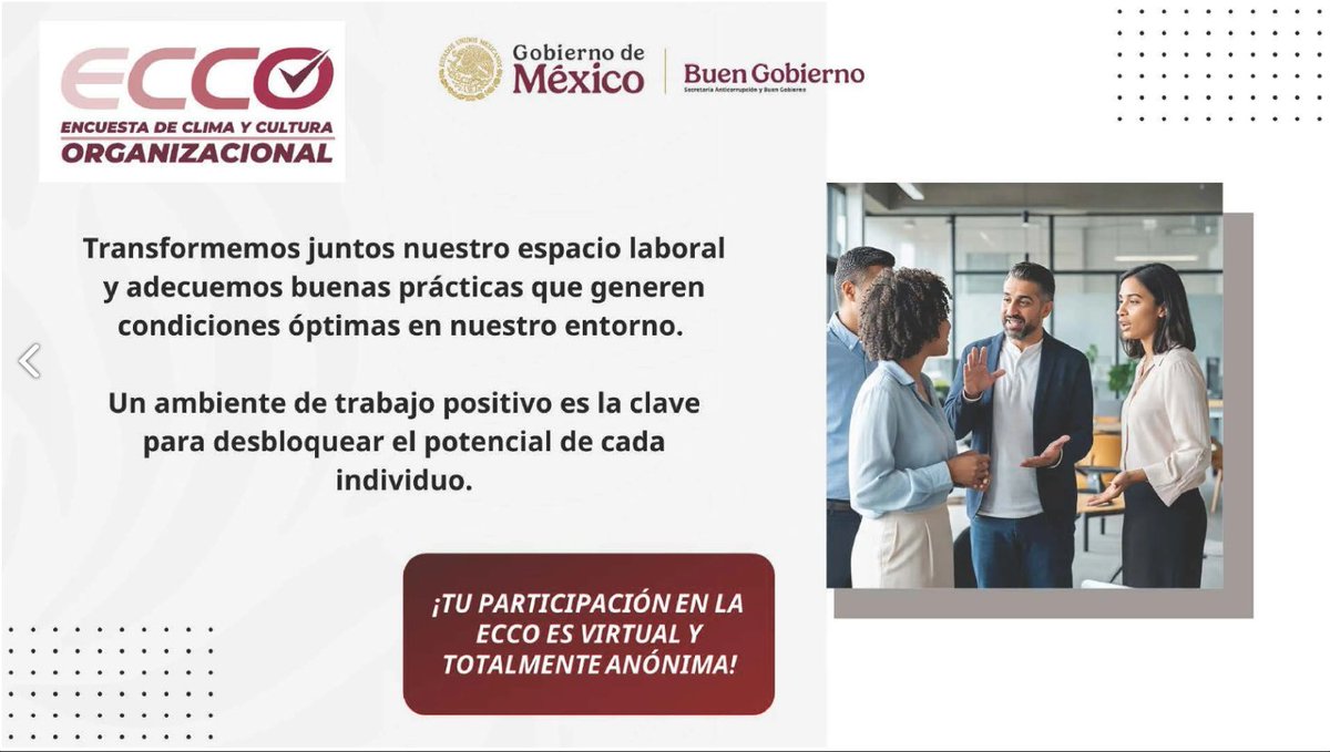 CIC_IPN_OFICIAL's tweet image. #ECCO Encuesta de clima y cultura organizacional 2025
Tu participación es muy importante. 

🗓️ Del 8 al 19 de septiembre
ecco.rhnet.gob.mx