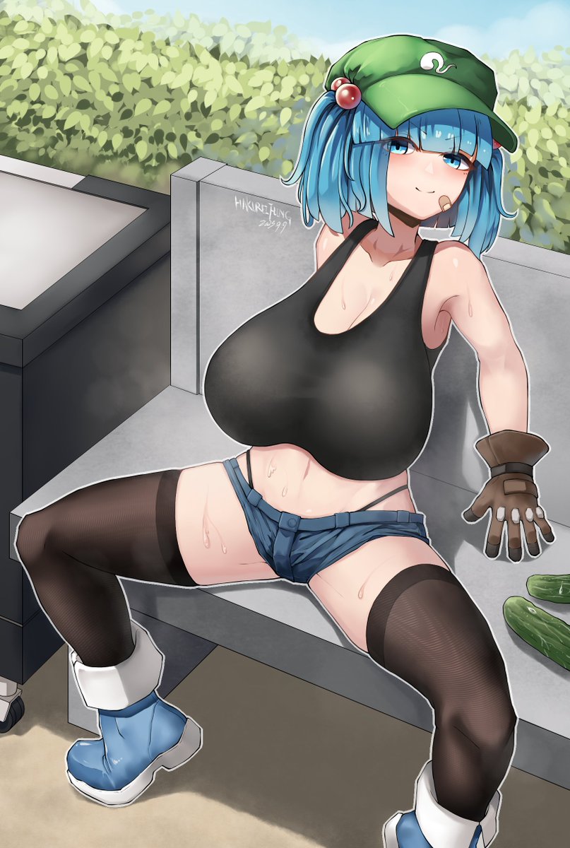 #河城にとり #東方Project 
☀️💦🥒💦 