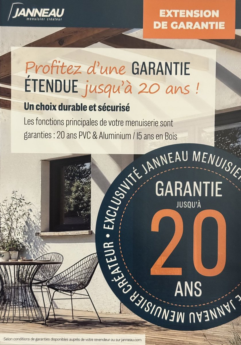f_contact's tweet photo. PROFITEZ DE LA GARANTIE 20 ans sur les fenêtres PVC et ALU et 15 ans sur le BOIS   Fenêtres JANNEAU. https://t.co/g3CxS7aZq9