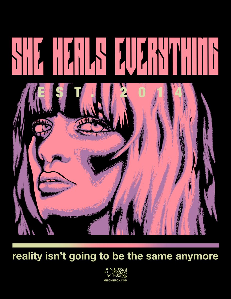 mitchiefox's tweet image. She Heals Everything 

Shirts out now - design by Mitchie Fox
This one’s for portertwt 【=◈︿◈=】 💜