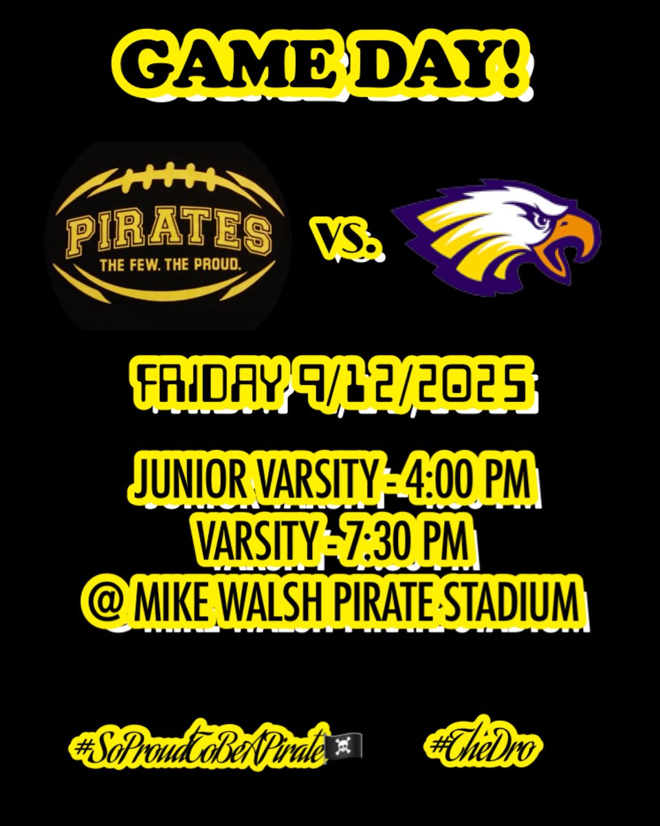 SPPirateFB's tweet photo. Week 3 this Friday against Bell in another @CIFLACS matchup! #SoProudToBeAPirate🏴☠️ #TheDro @breezepreps @latsondheimer @JamaalStreet @LACitySection @SBLiveCA @Tarek_Fattal @DamianCalhoun @NickIngram310 https://t.co/rA8KaL2ngW