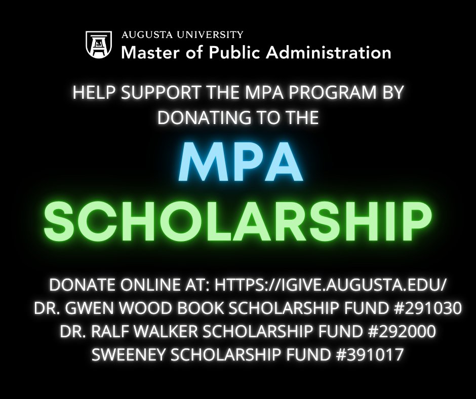 Support our MPA students today!
#MPA #scholarships #SocialSciences