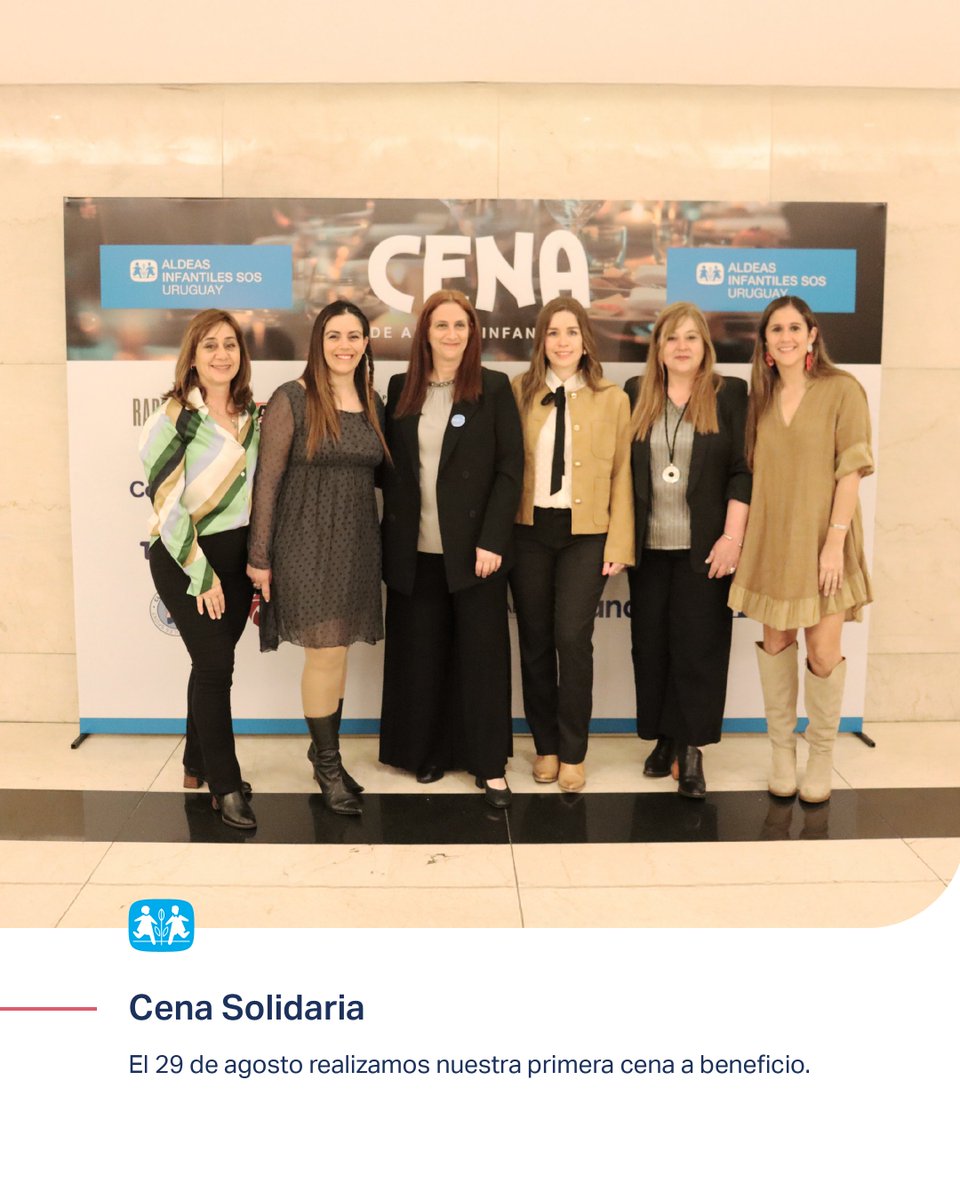 🍽️Agradecemos a quienes nos acompañaron en nuestra primera cena solidaria que tuvo lugar el 29 de agosto en el Hotel Radisson Victoria Plaza.

🩵El apoyo de todos/as es fundamental para sostener el trabajo de Aldeas Infantiles.