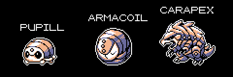Willibab89's tweet image. #fakemon #woodlouse #armadillo #pixelart