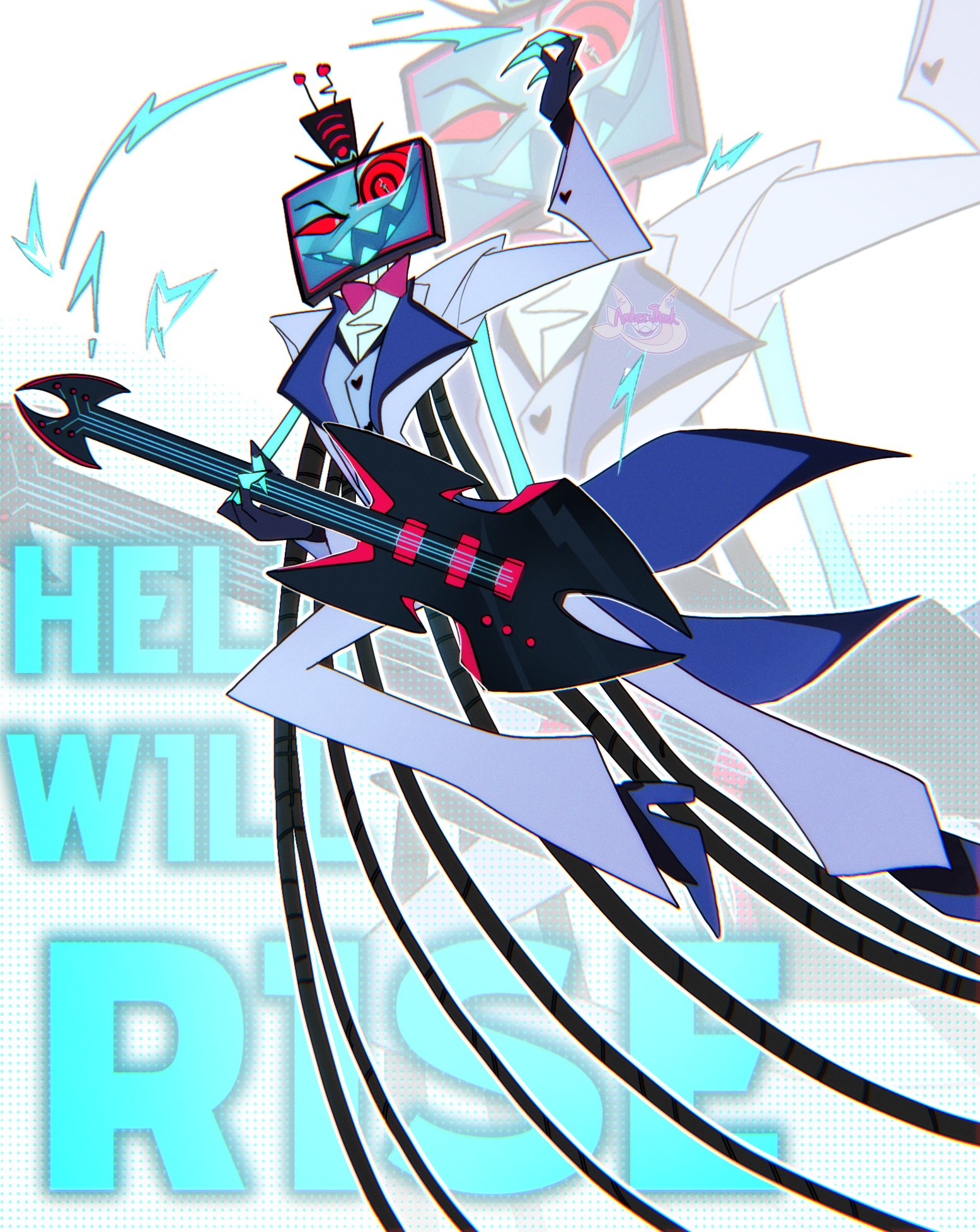 HAZBIN HOTEL ADAM'S GUITAR foil とvoxくん！ HAZBIN HOTEL ADAM'S GUITAR foil とvoxくん！ Hazbin Hotel Adam