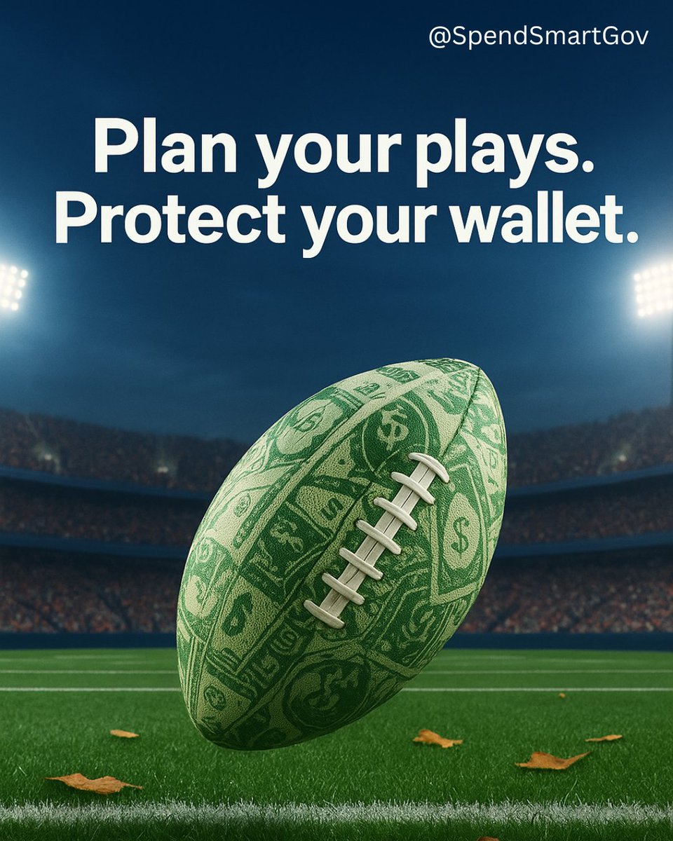 SpendSmartGov's tweet image. Financial planning is just like football—​
 ➡️ You need a game plan.​
 ➡️ You can’t fumble the basics.​
 ➡️ And smart plays  win championships.​
 #Finance #SpendSmartGov