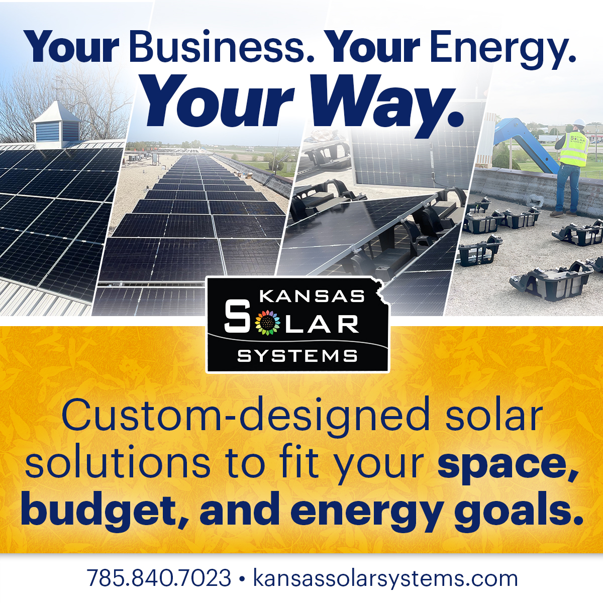KSSolarSystems's tweet image. Kansas business owners, we design solar systems tailored to you! 💡 Lock in energy costs for decades! 🔋 Get a FREE consultation: 👉 kansassolarsystems.com | 785-840-7023 #KansasSolar #YourEnergyYourWay #SolarBudget #CustomSolar #CommercialSolar