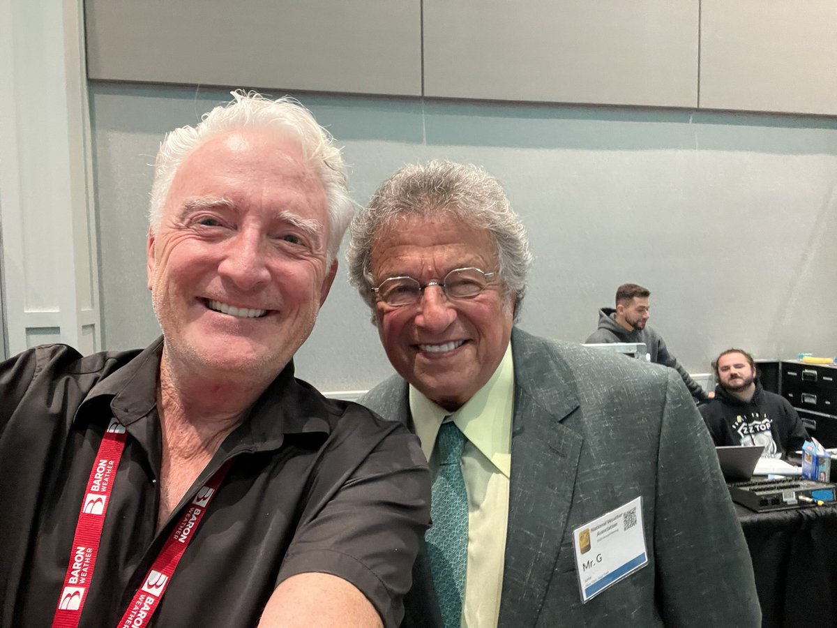 Great to see the legend Mr. G from CBS 2 in NYC at #nwa2025 !

He was a guest in our Madison, WI home in 1982 when I helped train him on the first TV weather computer.  For you veterans, it was a ColorGraphics Liveline 3! 

Irv is a kind, gracious man!