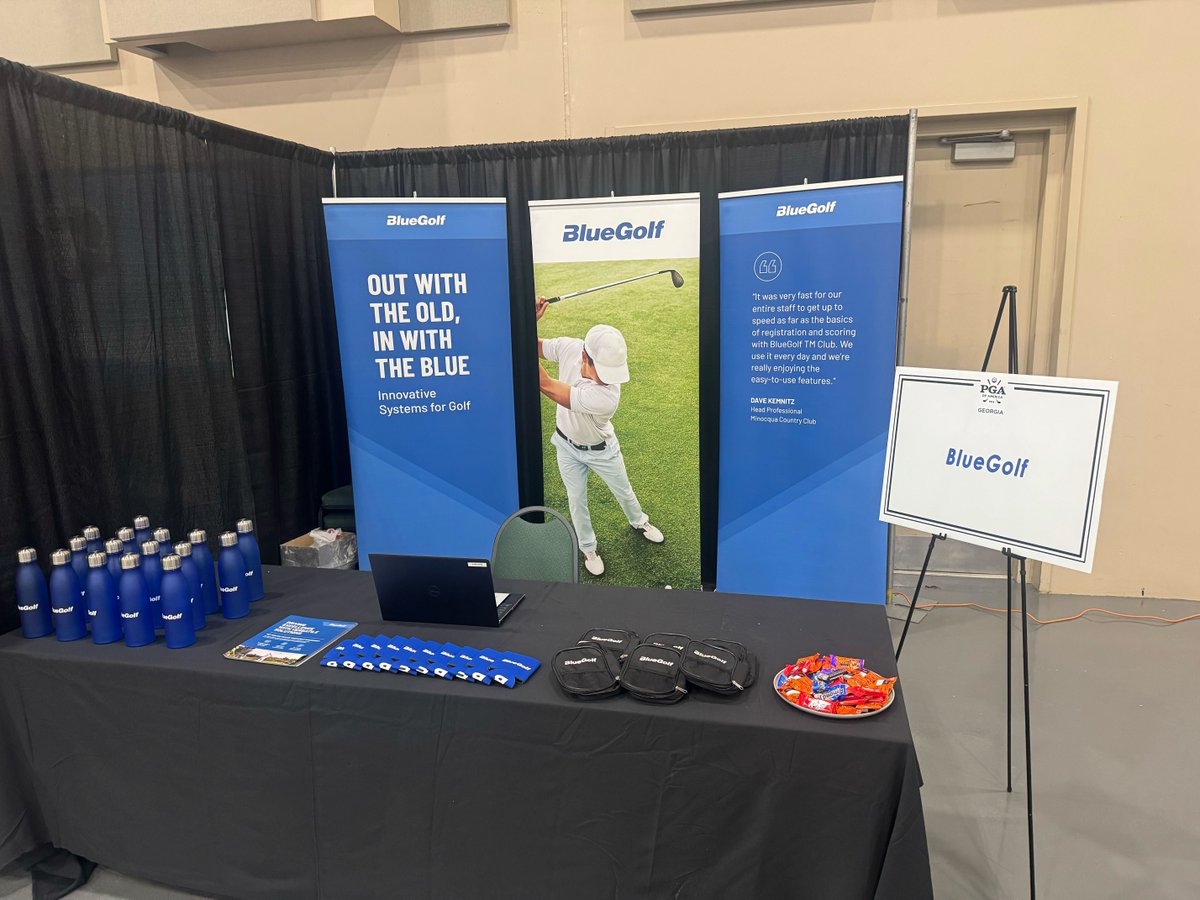 It's a busy week for our BlueGolf team in Athens, having attended yesterday's Georgia PGA Annual Meeting and today's Merchandise Show. Cam Fossa had the honor of speaking to several PGA professionals about our top-tier TM solutions available to clubs. And today, we're on the