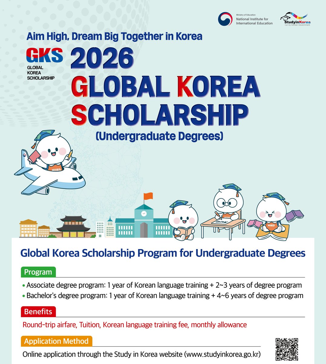 koremb_trinidad's tweet photo. 2026 Global Korea Scholarship Undergraduate Program Announcement  check more info on :  

Email Contact : gksniied@korea.kr
https://t.co/RLP4lMU9la

https://t.co/fjlCNpKQJG https://t.co/E7xNhY1gkw