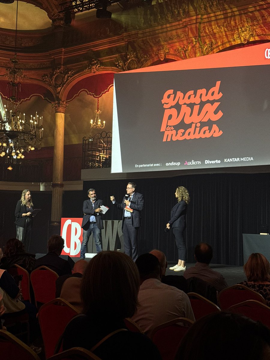 GroupeTF1's tweet photo. Le Groupe TF1 est heureux d’avoir remporté le Grand Prix des Médias @CB_News 2025.

#GPDM2025 https://t.co/bKQUbvRQxk