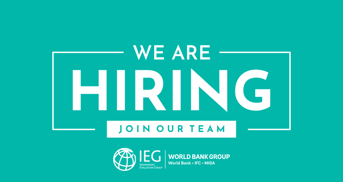 WorldBank_IEG's tweet photo. 📢 We’re hiring
The Independent Evaluation Group (IEG) is looking for an Economist to contribute directly to our evaluations.

👤 Economist
📍 Washington, D.C.
📝 Apply by 11:59pm UTC on September 13th, 2025
🔗 https://t.co/rl6VuX2joy https://t.co/0ERuDRTQaL