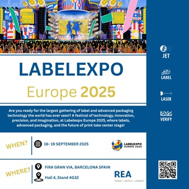 REAJETUS's tweet image. 📢 Join us at LabelExpo Europe 2025 in Barcelona!
📍 Hall 4 | Stand 4G32
 📅September 16–19, 2025

Let’s connect in Barcelona!
 👉 rea-jet.com/en

#LabelExpo2025 #IndustrialPrinting #REAJET #REAVerifier #CodingAndMarking #Traceability #LabelIndustry #Barcelona2025