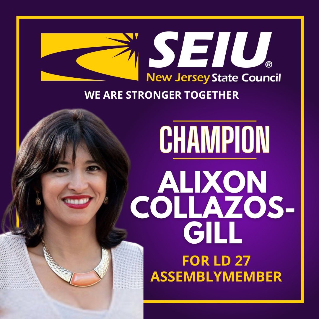 @aswcollazosgill has sponsored legislation that protects and seeks to make NJ a more welcoming and inclusive state. <a href="/SEIU_NJ/">SEIU NJ Council</a>  we are proud to call her a ‘Champion of Labor’ and recognize and support her work on behalf of all residents throughout NJ.