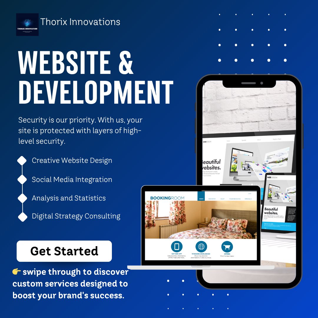 thorixuk's tweet image. 🇬🇧 Need a website that works for you? Our web development services are tailored to your business needs, offering responsive, user-friendly solutions that drive growth. Let’s create a site that works for you!
#webdevelopment #customsolutions #businessgrowth #SEO #responsiveweb