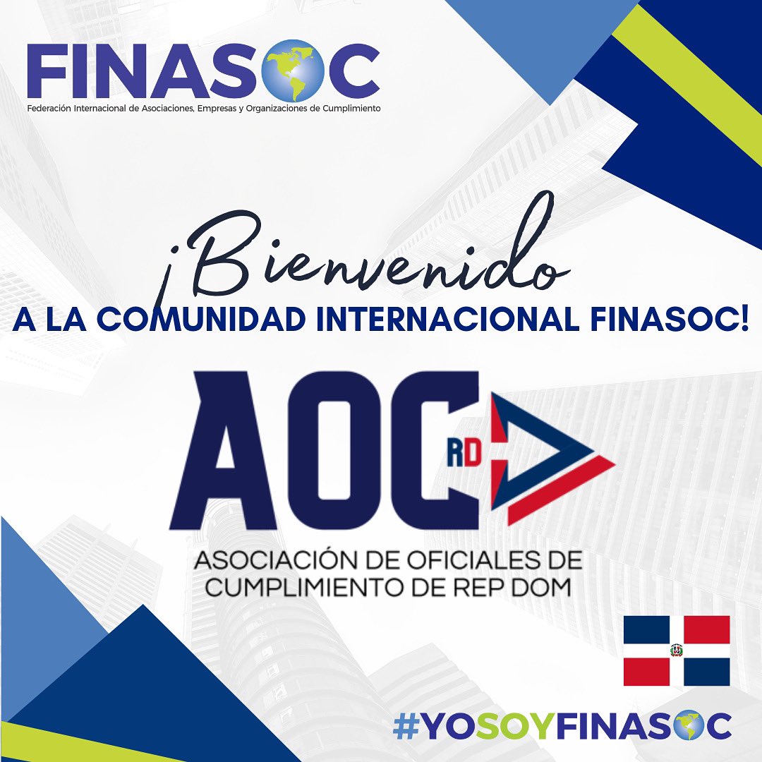 FinasocAC's tweet photo. ¡𝐄𝐧 𝐅𝐈𝐍𝐀𝐒🌎𝐂 𝐜𝐞𝐥𝐞𝐛𝐫𝐚𝐦𝐨𝐬 𝐜𝐨𝐧 𝐠𝐫𝐚𝐧 𝐞𝐧𝐭𝐮𝐬𝐢𝐚𝐬𝐦𝐨 𝐥𝐚 𝐢𝐧𝐜𝐨𝐫𝐩𝐨𝐫𝐚𝐜𝐢𝐨́𝐧 𝐝𝐞 𝐥𝐚 𝐀𝐬𝐨𝐜𝐢𝐚𝐜𝐢𝐨́𝐧 𝐝𝐞 𝐎𝐟𝐢𝐜𝐢𝐚𝐥𝐞𝐬 𝐝𝐞 🇩🇴𝐂𝐮𝐦𝐩𝐥𝐢𝐦𝐢𝐞𝐧𝐭𝐨 𝐝𝐞 𝐚 𝐧𝐮𝐞𝐬𝐭𝐫𝐚 𝐜𝐨𝐦𝐮𝐧𝐢𝐝𝐚𝐝 𝐢𝐧𝐭𝐞𝐫𝐧𝐚𝐜𝐢𝐨𝐧𝐚𝐥! 
#FINASOC https://t.co/ECDHvfH8m9