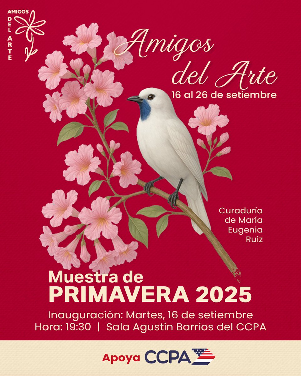 ¡La temporada más colorida del año llega a la galería! 

🌸 La Asociación Amigos del Arte te invita a la tradicional Expo Primavera 2025. Vení a disfrutar de las obras de talentosos artistas.

 La exposición estará abierta hasta el jueves 25 de septiembre.