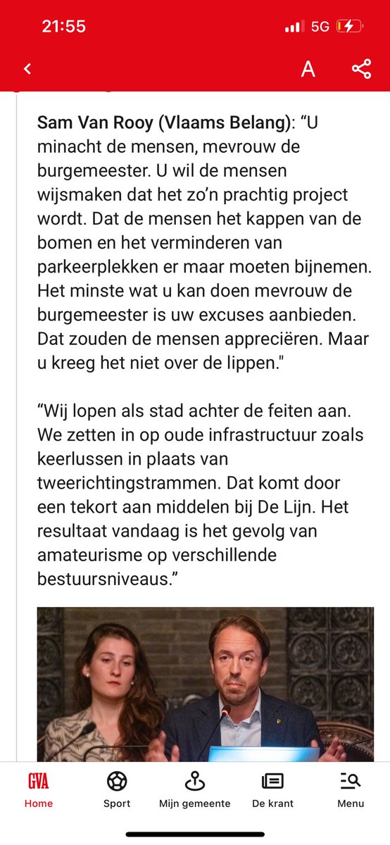 VBAntwerpen's tweet photo. 📰@SamvanRooy1: "”Wij lopen als stad achter de feiten aan. We zetten in op oude infrastructuur zoals keerlussen in plaats van tweerichtingstrammen. Dat komt door een tekort aan middelen bij De Lijn. Het resultaat is het gevolg van amateurisme op verschillende bestuursniveaus.”"👇🏻 https://t.co/SUlUSNEj20