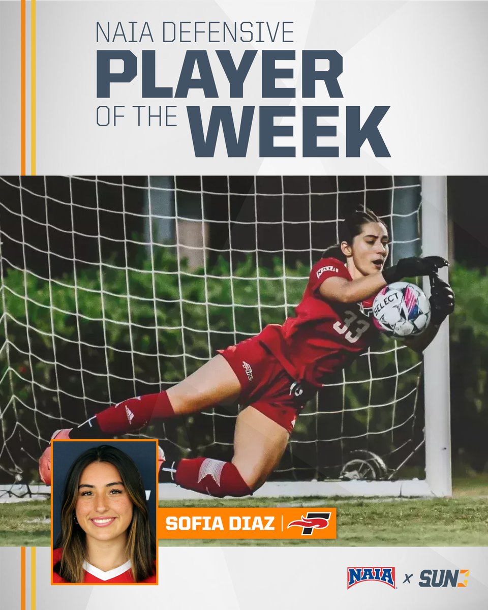 SunConference's tweet image. ⚽️ #𝐍𝐀𝐈𝐀𝐖𝐒𝐨𝐜𝐜𝐞𝐫 𝐃𝐞𝐟𝐞𝐧𝐬𝐢𝐯𝐞 𝐏𝐥𝐚𝐲𝐞𝐫 𝐨𝐟 𝐭𝐡𝐞 𝐖𝐞𝐞𝐤

Congratulations, Sofia!

#SUNWSOC / @FireAthletics / @SEUFireWSoccer

SEU Release 🔗bit.ly/487v1M2
NAIA Release🔗bit.ly/47AGrrF