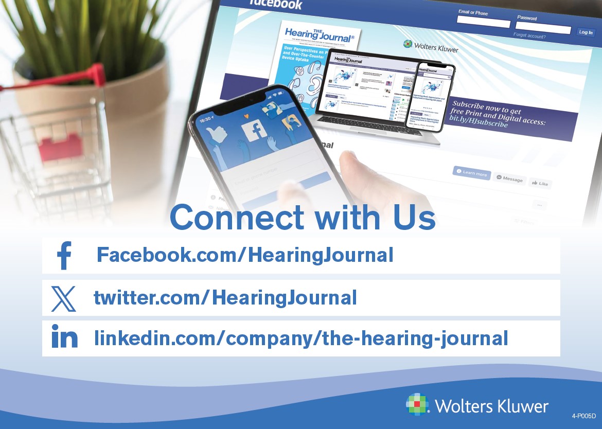 Join our community of hearing health professionals! Follow The Hearing Journal for updates, research highlights, and more. #Audiology #HearingHealth #AudPeeps 

FB: ow.ly/4kt650WTYn6                             
TW: ow.ly/Si0Y50WTYn8
LI: ow.ly/77ub50WTYn7