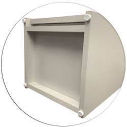 Fully compliant with Joint Commission and HIPAA regulations, the e2 Console’s gallon capacity and plastic tack glides protecting the base from wet surfaces make it the best solution for hospitals and medical facilities. Call today to take advantage!