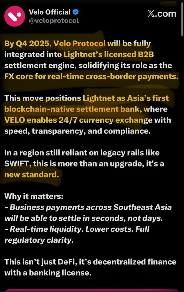 $VELO ~ NEW STANDARD. 💥