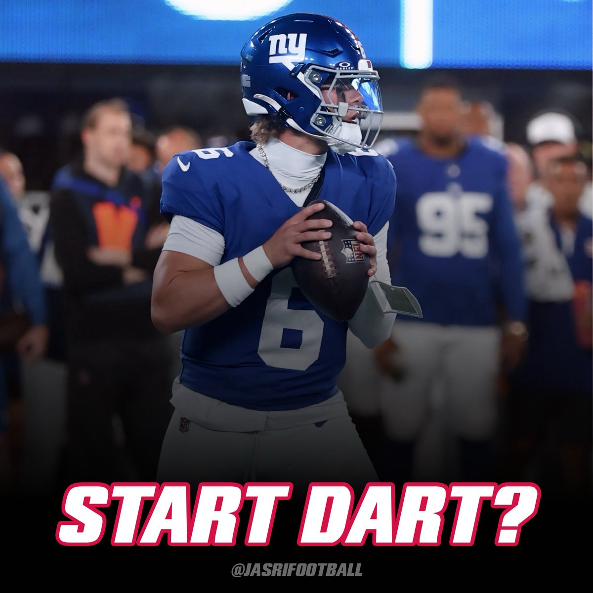 jasrifootball's tweet photo. Wow: Former NFL HC Jon Gruden thinks the Giants need to bench Russell Wilson after one week and hand the keys to rookie QB Jaxson Dart.  

"[Sunday] was the perfect indication to move on. It's time to give Jaxson Dart the ball."

(h/t: @BigBlueFilmRoom) https://t.co/9zIVO86JGK
