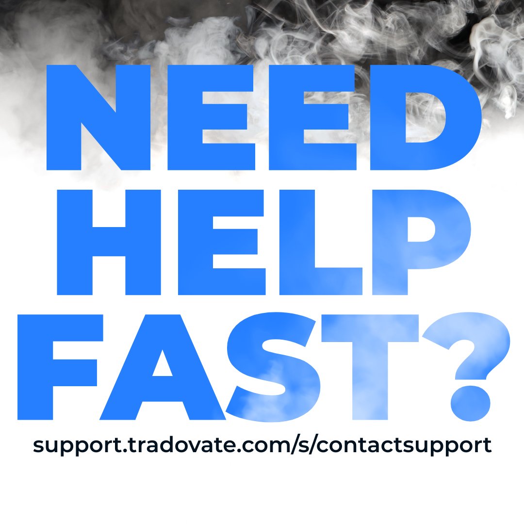 Tradovate's tweet image. This account is moderated from 9:00 am ET to 5:00 pm ET, Monday through Friday. To reach our Support Team directly, please submit a ticket directly at support.tradovate.com/s/contactsuppo….