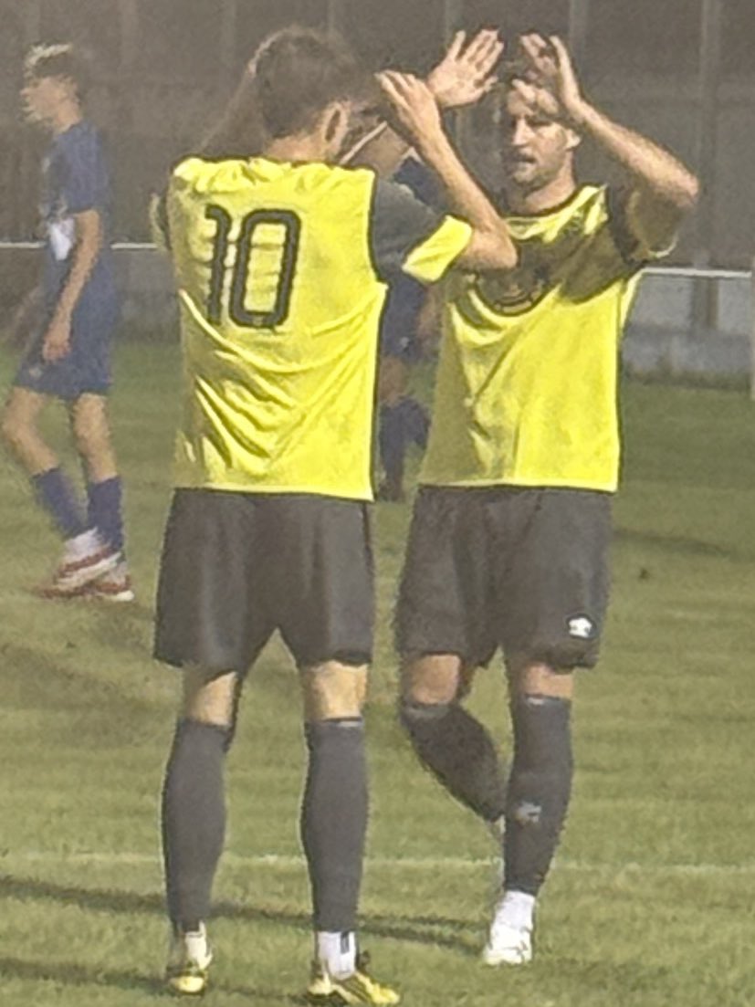 Lockie and Cooky celebrating <a href="/DeepingRangers/">Deeping Rangers FC</a> 1st Goal