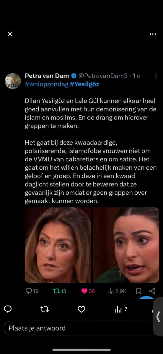 Beste Petra van Dam, 
Omdat je cognitief uitgedaagd bent, zal ik me even aanpassen aan jouw bevattingsvermogen en het in Jip en Janneketaal aan je uitleggen: niet wij, maar Arjen Lubach himself, een cabaretier, zegt dat hij bang is voor bedreigingen uit de moslimhoek. Snapje? Wat