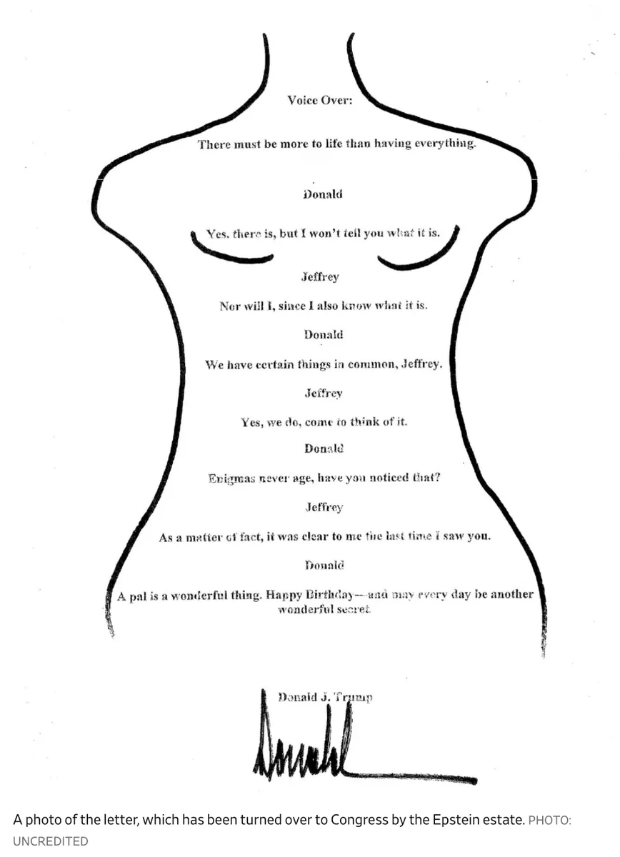 SykesCharlie's tweet image. The word “creepy” is inadequate to describe this cringe-fest. But one word stands out here: “Enigma.”  

What does it mean? Who are the “enigmas” who never age? Is Trump referring to himself and Epstein as riddles wrapped inside a mystery?
 
Or something else?…