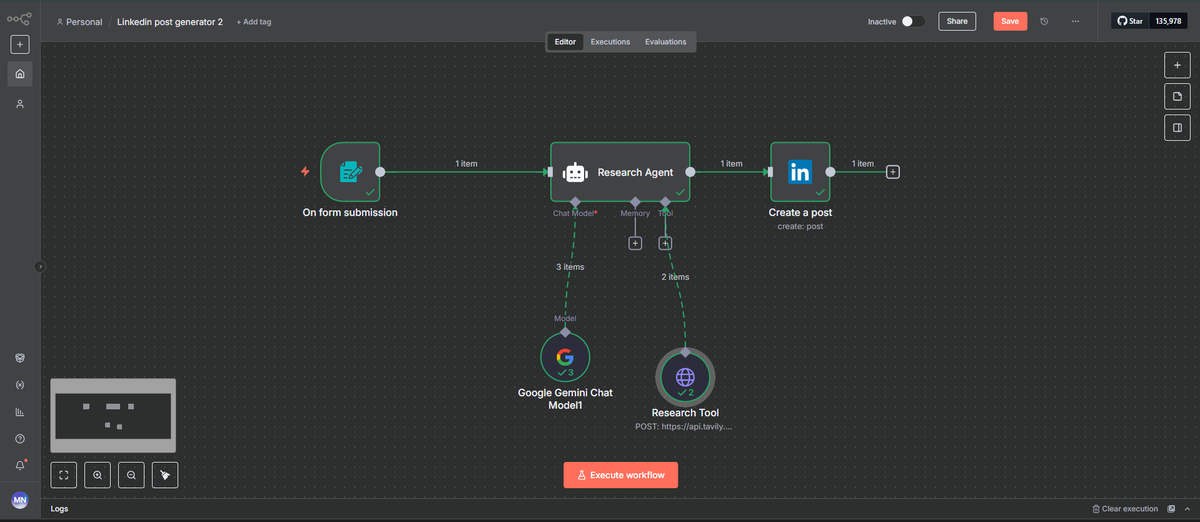marium_dev's tweet image. Created this AI agent that posts on linkedin on your behalf. 
Just need to give it a topic + target audience. 
Best part, i created it in such a way that it adapts human tone. 
The posts never looks like AI written.

Don't believe me?
Try it out yourself.
github.com/marium-noor/Li…