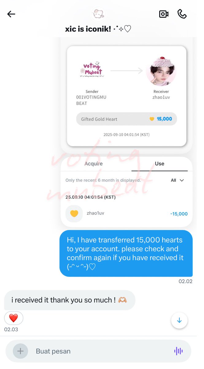 ࿐ Selling Votes for K-POP ꫂ ၴႅၴ (@votingmubeat) on Twitter photo Sold 15.000 hearts fancast ₊˚ෆ
Thank you <a href="/zhao1uv/">xic is iconik! ⋆˙⟡♡</a> for purchasing 🫶🏻🥰
#NatsProof🇮🇩 Sold 15.000 hearts fancast ₊˚ෆ
Thank you <a href="/zhao1uv/">xic is iconik! ⋆˙⟡♡</a> for purchasing 🫶🏻🥰
#NatsProof🇮🇩