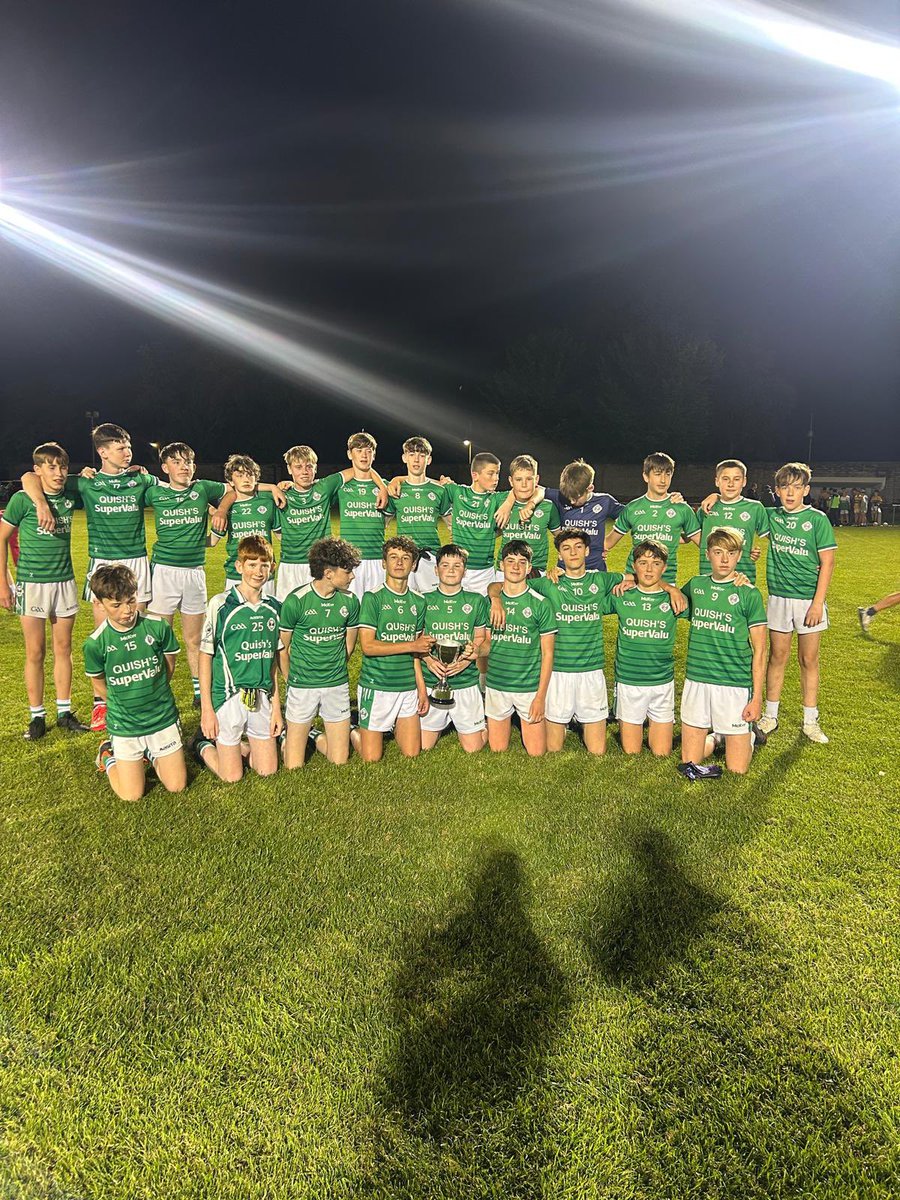 Massive congratulations to our Fé14 Div4 Footballers on winning the Div4 Championship down the Dyke tonight against Glanmire. Fantastic lads, well done to all involved! #upthevillage