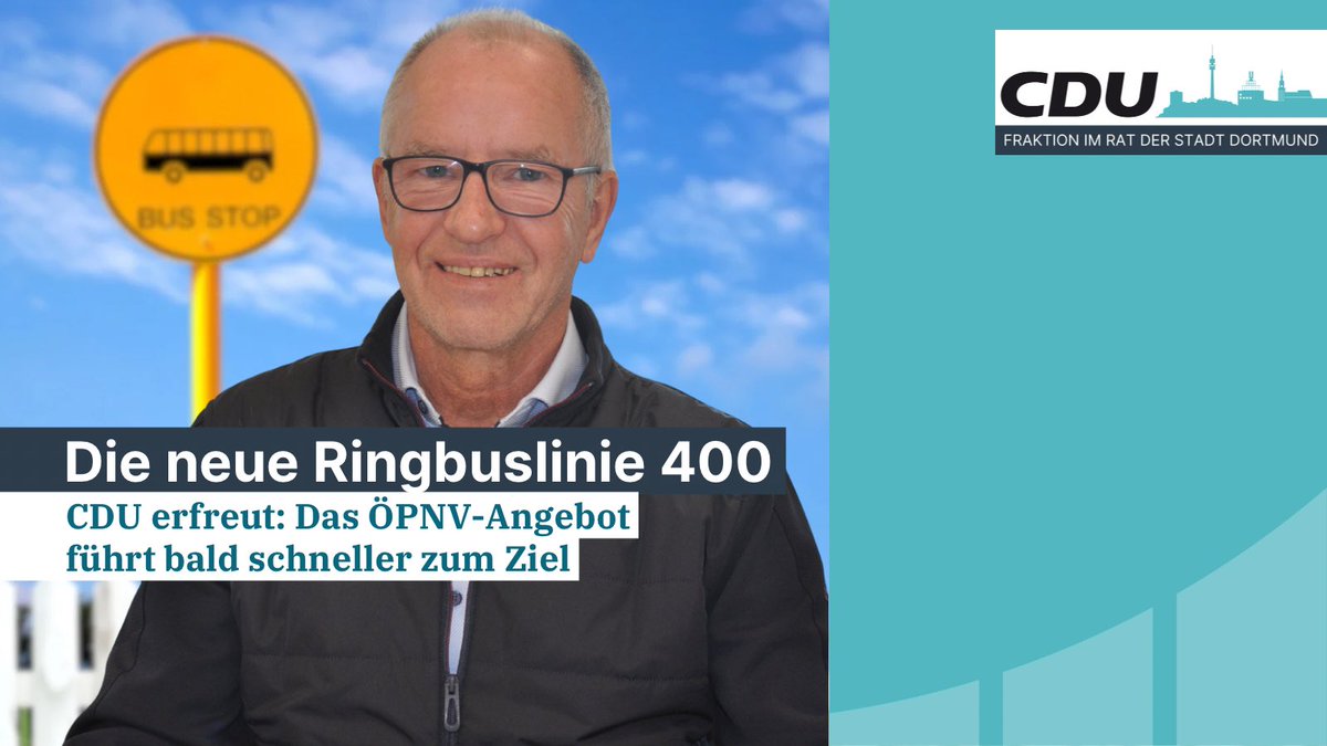 🚏Die neue Ringbuslinie 400: Ein rundes ÖPNV-Angebot führt bald schneller zum Ziel 🚌 cdu-fraktion-dortmund.de/artikel/die-ne…