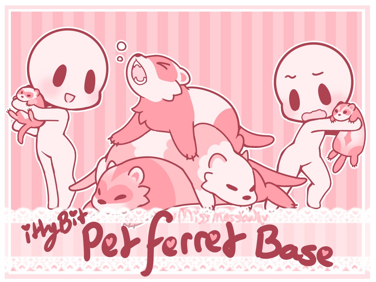 Miss_mossball's tweet image. 🐾Pet Ferret Base Raffle🐾
Start: 9/13/2025
End: 9/15/2025

I'm raffling off the BASE FILE for You to draw your ocs and adopts on!

Rules: 
🎀Be following me
🎀RT this Tweet
🎀Comment!

All who join will be @'d to see who won+advertise the base's release on ko-fi